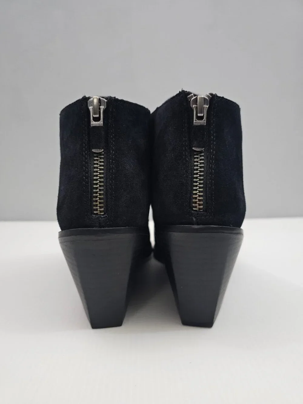 Eileen Fisher Trail Black Suede Ankle Boot Block Heel Fall Western Womens 9